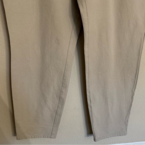 Lafayette 148 Brown Pants Size 16-18 Black Waistband Flat Front Pull On - Picture 8 of 15
